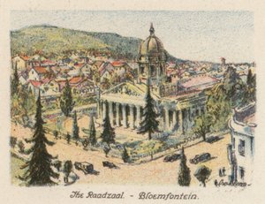 Sudáfrica: The Raadzaal, Bloemfontein (litografía en color) de Charles Ernest Peers