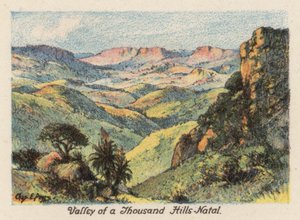 Sudáfrica: Valle de las Mil Colinas, Natal (litografía en color) de Charles Ernest Peers
