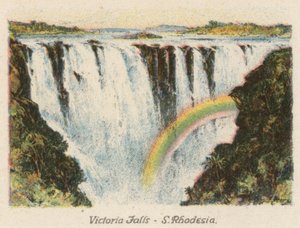 Sudáfrica: Cataratas Victoria, Rodesia del Sur (litografía en color) de Charles Ernest Peers