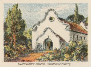 Sudáfrica: Iglesia de los Voortrekkers, Pietermaritzburg (litografía en color)