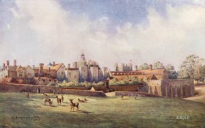 Casa Knole: Frente noreste (litografía en color)