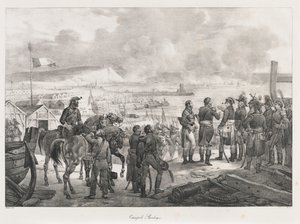 Campamento en Boulogne, principios del siglo XIX de Charles Etienne Pierre Motte