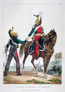 Uniforme de un regimiento de dragones de la guardia real, Francia, 1823