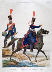 Uniforme de un regimiento de artillería a caballo, Francia, 1823 de Charles Etienne Pierre Motte