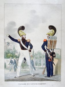 Uniforme de zapadores-bomberos militares, Francia, 1823 de Charles Etienne Pierre Motte