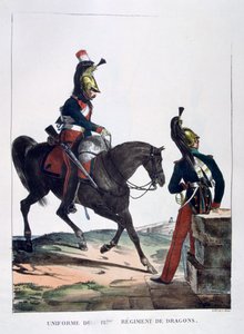 Uniforme del 12º Regimiento de Dragones, Francia, 1823 de Charles Etienne Pierre Motte
