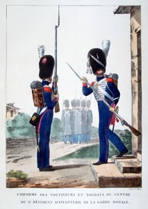 Uniformes de la 2ª infantería de la guardia real francesa, 1823