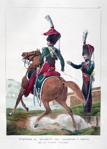 Uniformes del regimiento de cazadores montados de la guardia real francesa, 1823