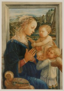 La Virgen con el Niño, según Lippi, hacia 1876-80 (acuarela y acuarela sobre papel) de Charles Fairfax Murray