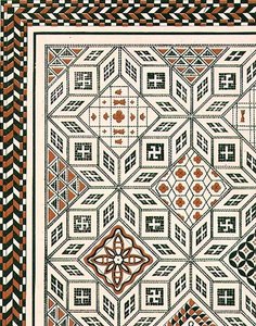 Diseño de un pavimento de mosaico descubierto en Nimes, probablemente del siglo II o III, pub. por Day & Son de Charles Felix Marie (after) Texier