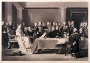 La reina Victoria presidiendo el consejo en su ascenso al trono, 1846 de Charles Fox