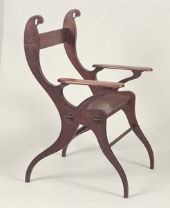 Sillón o silla cisne diseñada por C.F.A. Voysey en 1883-5, hecha c.1898 de Charles Francis Annesley Voysey