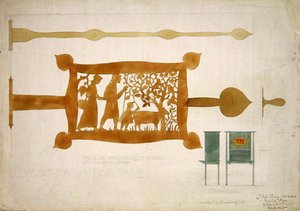 Diseño para una bisagra de escritorio de Charles Francis Annesley Voysey