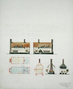 Casa propuesta para A.A. Voysey Esq. en Slindon cerca de Barnham Junction, Sussex de Charles Francis Annesley Voysey