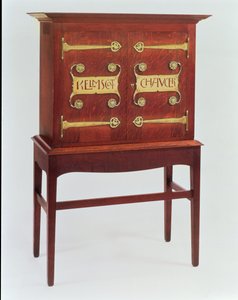 El gabinete de Kelmscott Chaucer, diseñado por C.F.A. Voysey (1857-1941) y hecho por F. Coote, 1899