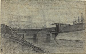 Puente sobre un Estuario de Charles Francois Daubigny