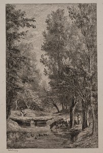 Arroyo en el Val Mondois, c. 1862 de Charles Francois Daubigny