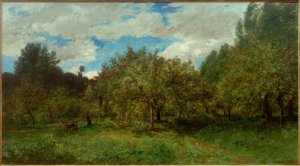 Huerto francés en tiempo de cosecha de Charles Francois Daubigny