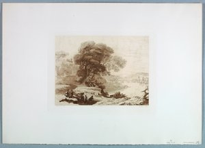 Dibujo, Paisaje (según Claude Lorraine), 1849
