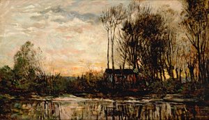 Atardecer en Bas Meudon, 1874 de Charles Francois Daubigny