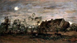 Atardecer en Honfleur, década de 1860 de Charles Francois Daubigny