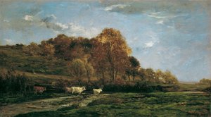 Paisaje de pradera otoñal de Charles Francois Daubigny