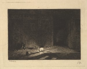 Interior de una posada de Charles Francois Daubigny