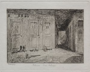 Interior de una posada, 1861 de Charles Francois Daubigny