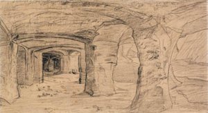 Bóvedas de roca en la cantera de Auvers-sur-Oise