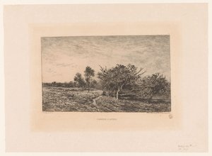 paisaje con manzanos Pommiers a Auvers. (título en el objeto) de Charles Francois Daubigny