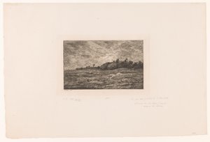 Paisaje con ganado pastando y conejos. Le pre des Graves a Villerville de Charles Francois Daubigny