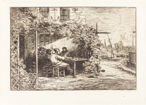 Almuerzo en el camino a Asnieres (Le Dejeuner du depart a Asnieres) de Charles Francois Daubigny