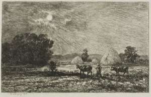 Luz de luna en Valmondois de Charles Francois Daubigny