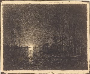 Paisaje a la luz de la luna