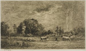 Salida de la luna de Charles Francois Daubigny