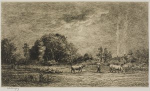 Salida de la luna de Charles Francois Daubigny