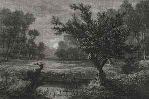 Salida de la luna en el valle de Andilly de Charles Francois Daubigny