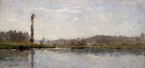 Mañana en el Oise, Auvers (óleo sobre tabla) de Charles Francois Daubigny