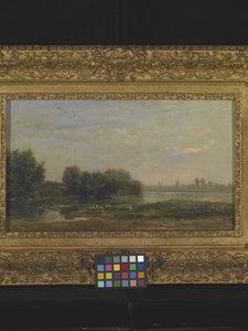 Sobre el Oise (óleo sobre madera)