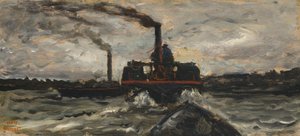 Barco fluvial, c.1860 de Charles Francois Daubigny