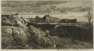 Ruinas del Castillo de Crémieux (Isère) de Charles Francois Daubigny