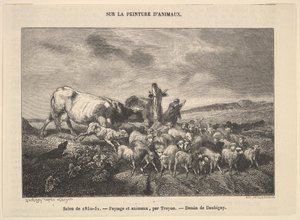 Salón de 1850-51, Paisaje y Animales, por Troyon