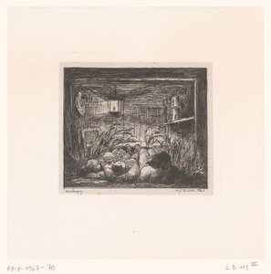 Hombres durmiendo en una cabaña Coucher a bordo de Bottin Serie con paisajes y eventos alrededor del agua (título de la serie) Voyage en bateau (título de la serie) de Charles Francois Daubigny