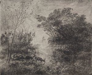 Ciervos de Charles Francois Daubigny