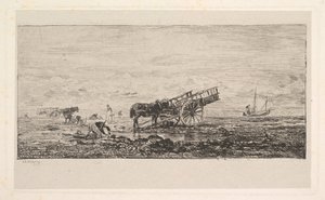 La playa de Villerville, 1837-78 de Charles Francois Daubigny