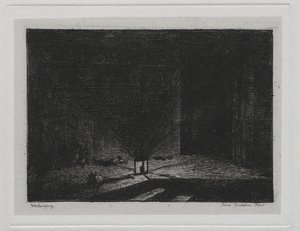 The Boat Trip: Interior of an Inn (El corredor de una posada) de Charles Francois Daubigny