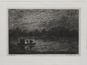 The Boat Trip: Night Voyage o Net Fishing (segunda versión) de Charles Francois Daubigny