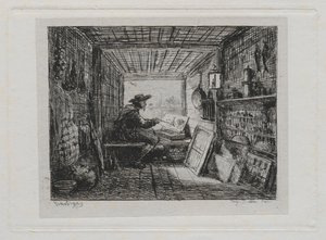 El viaje en barco: el estudio en el barco de Charles Francois Daubigny