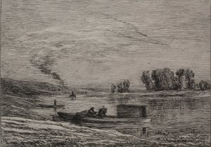 El barco en Conflans, 1866 de Charles Francois Daubigny