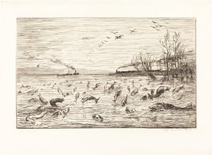 Los peces se alegran cuando el grumete se va de Charles Francois Daubigny